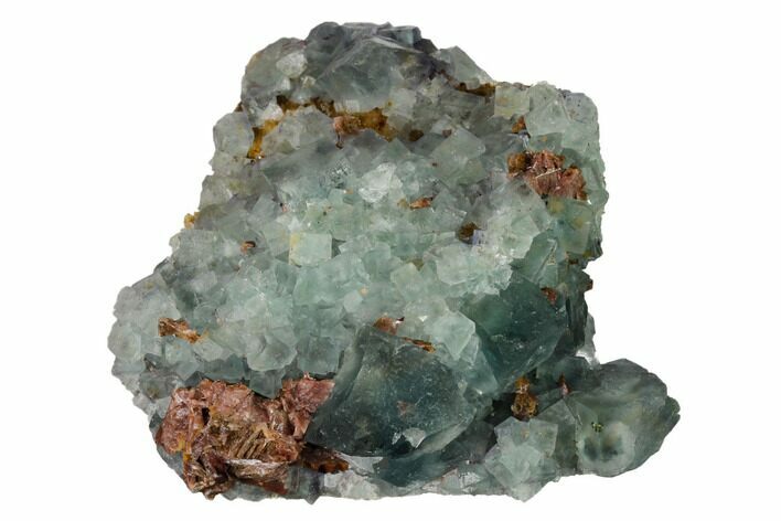 Sea-foam Green, Cubic Fluorite Crystal Cluster - Morocco #164549